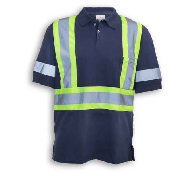 100% Cotton Navy Blue Polo Shirt with Collar Thumbnail